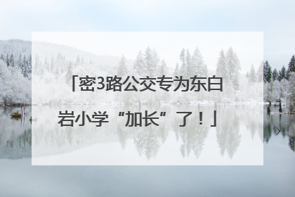密3路公交专为东白岩小学“加长”了！